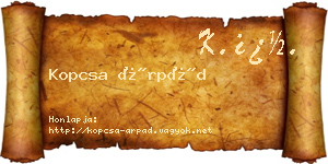 Kopcsa Árpád névjegykártya