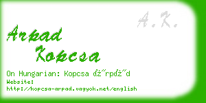 arpad kopcsa business card